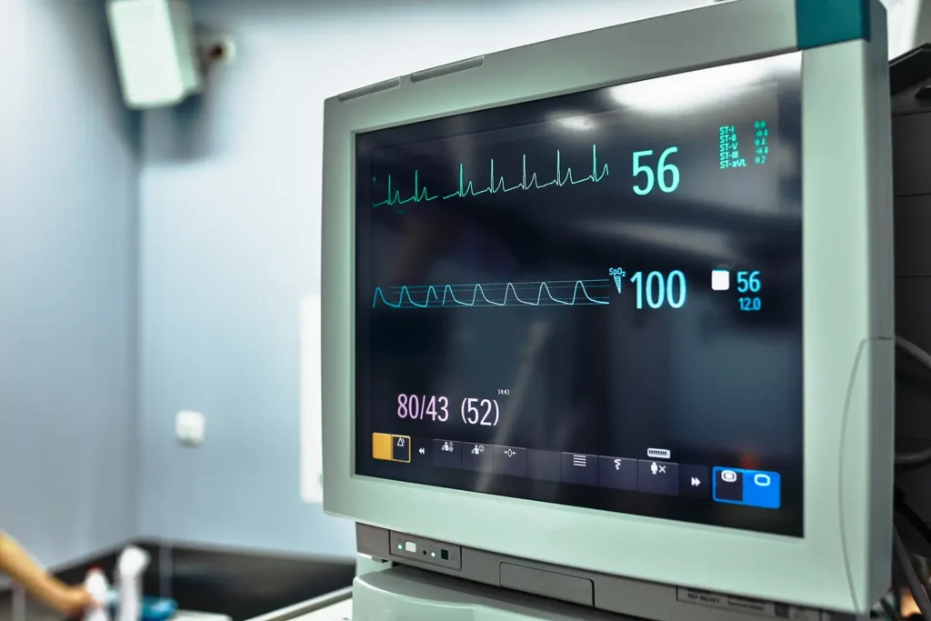 electrodos conectados al corazón tras colocar un marcapasos- clinica de insuficiencia cardiaca